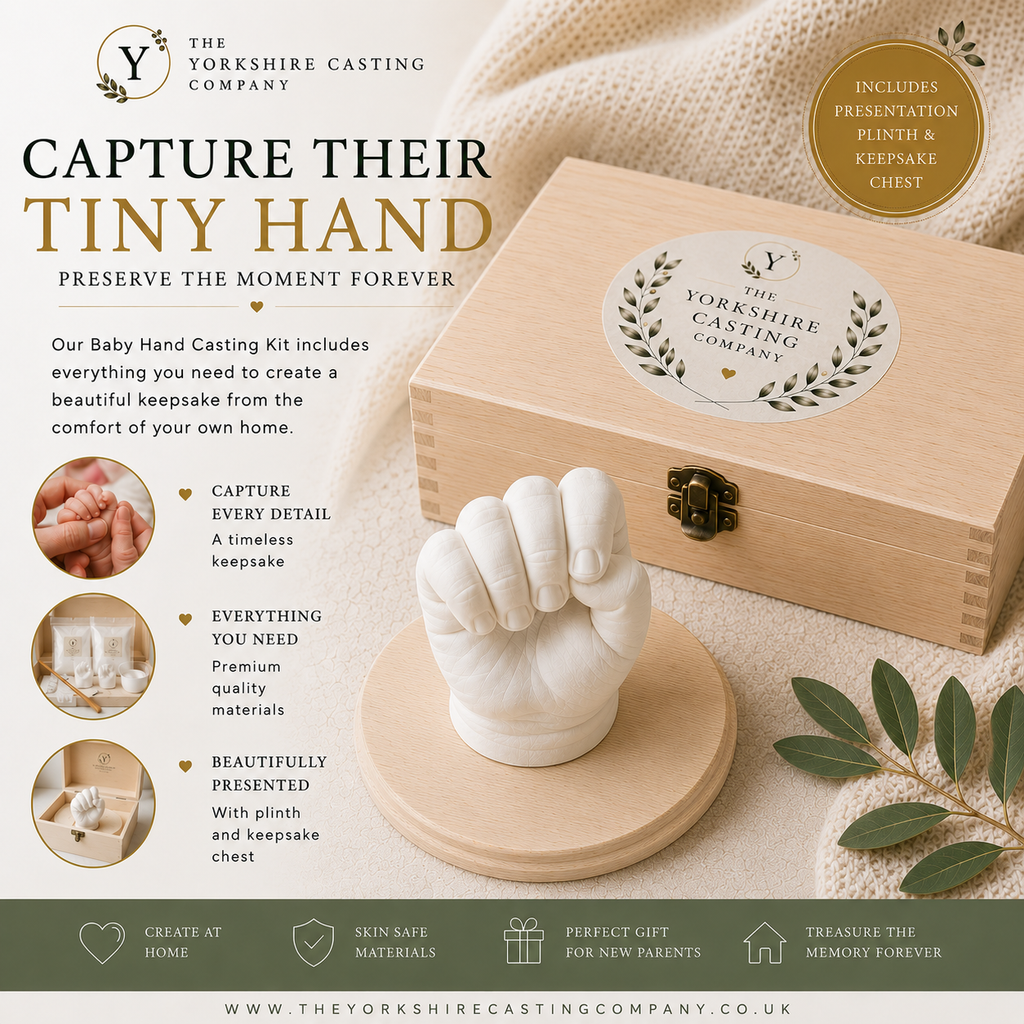 Premium Baby Hand Casting Kit with Presentation Plinth & Keepsake Chest- Launching 25th June