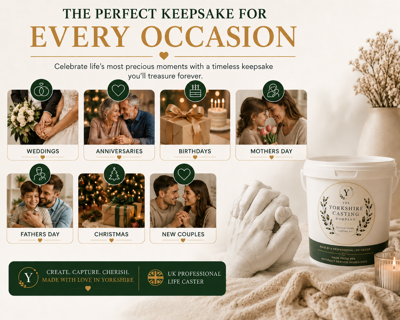 The Yorkshire Casting Company Premium Couples Hand Casting Kit- Launching 25th June
